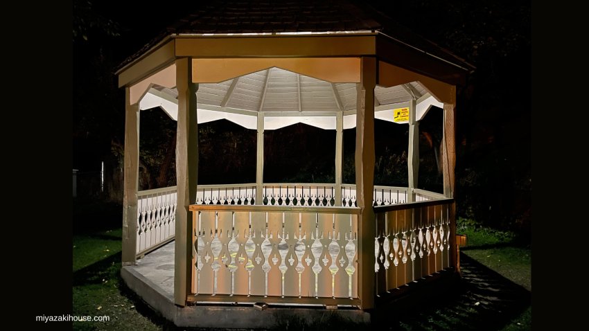 The gazebo at night